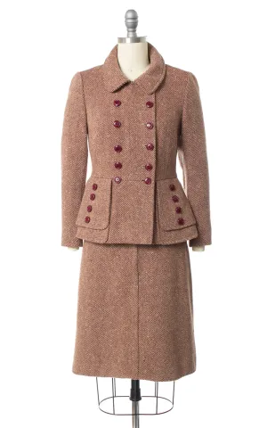 1940s Style Wool Tweed Skirt Suit | small