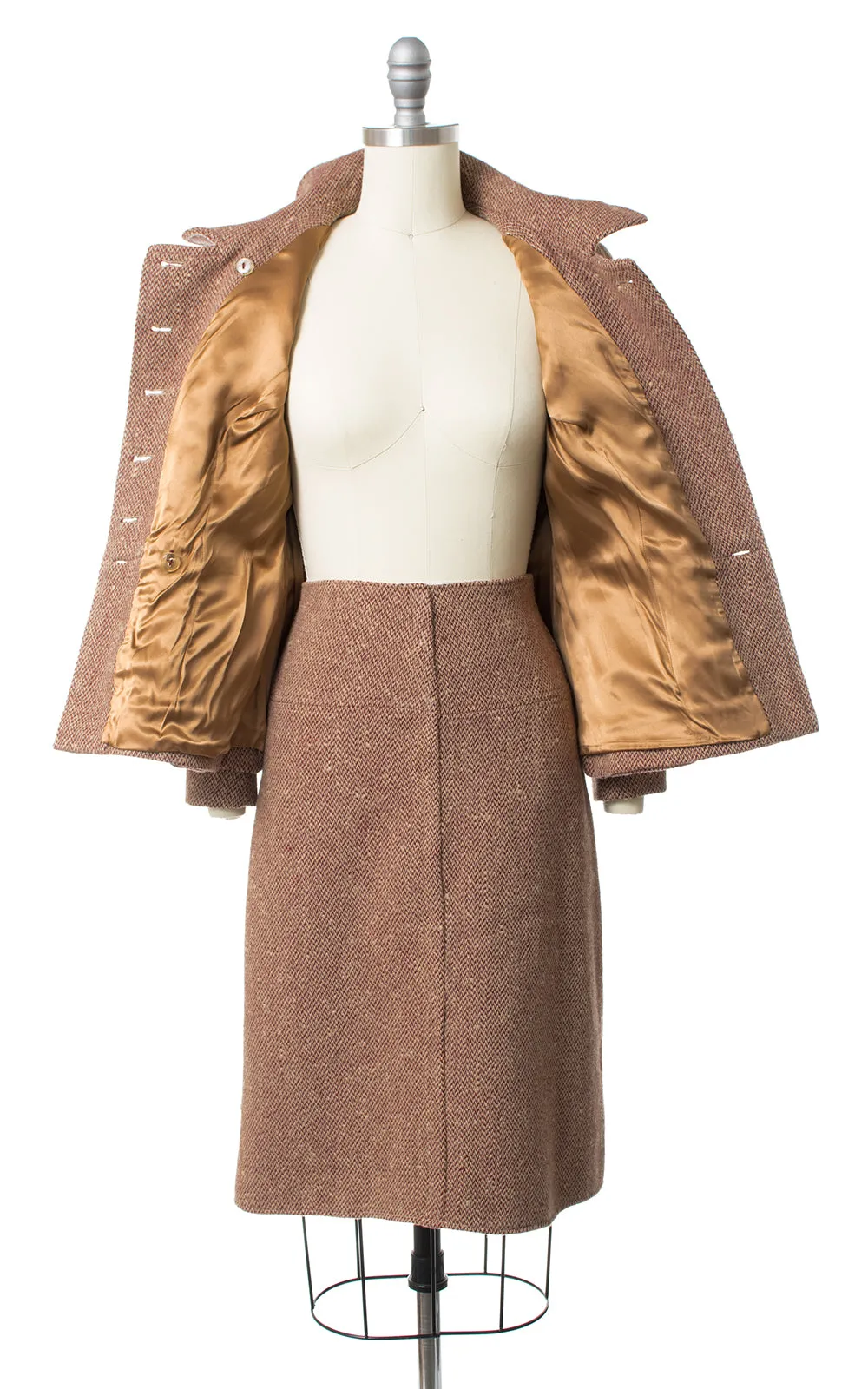 1940s Style Wool Tweed Skirt Suit | small