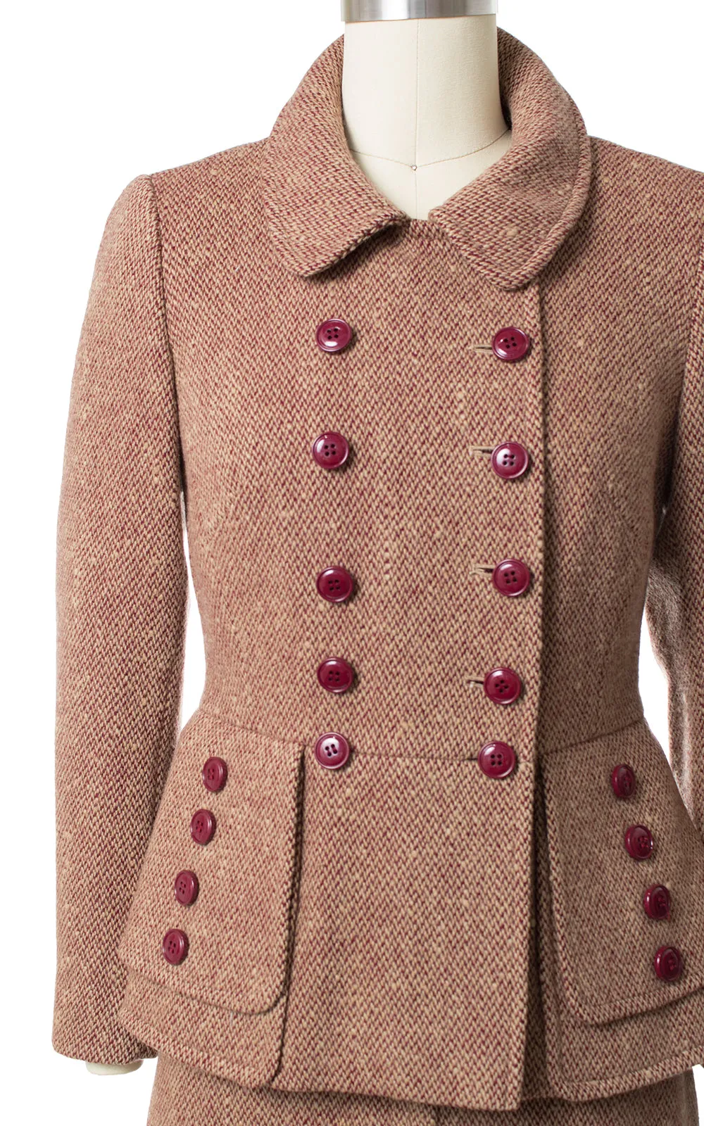 1940s Style Wool Tweed Skirt Suit | small