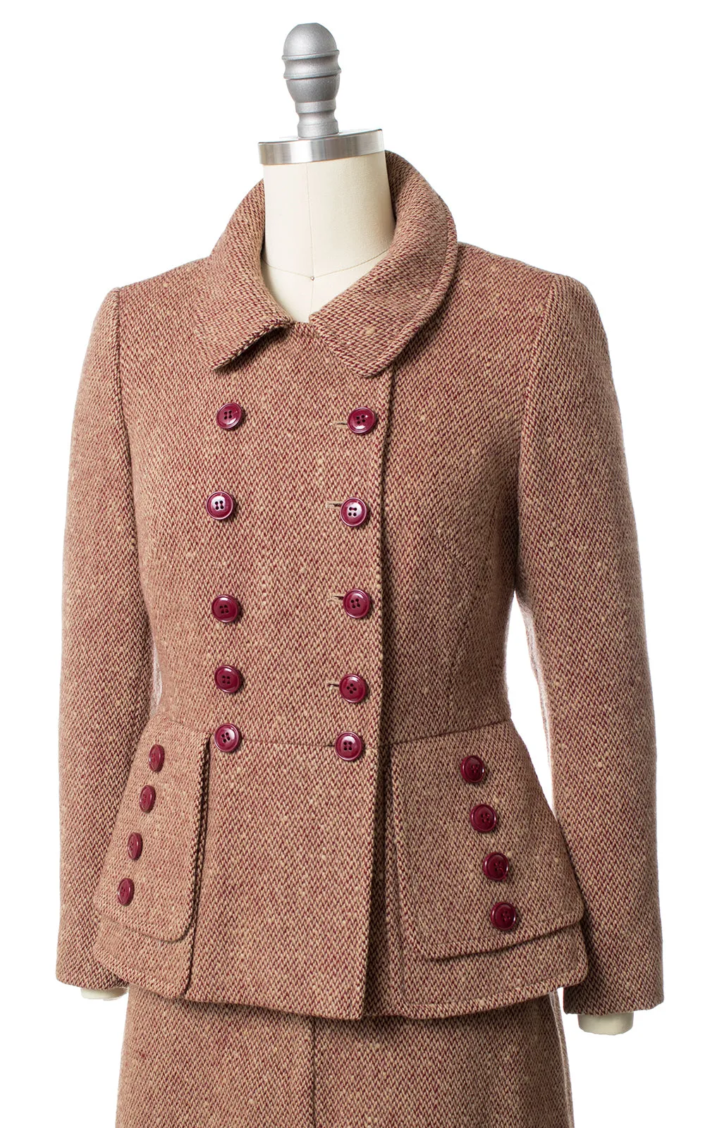 1940s Style Wool Tweed Skirt Suit | small