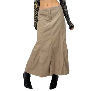 90s Tan Corduroy Maxi Skirt (S)