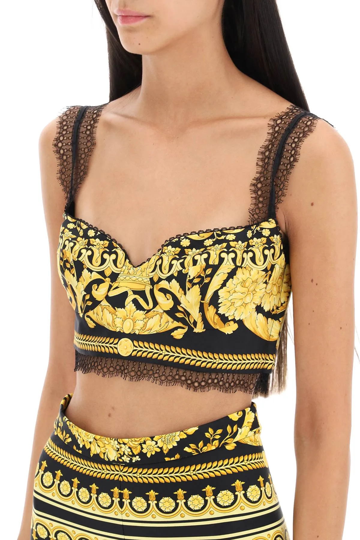 barocco silk bralette top