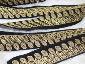 Black Fancy Zari Border