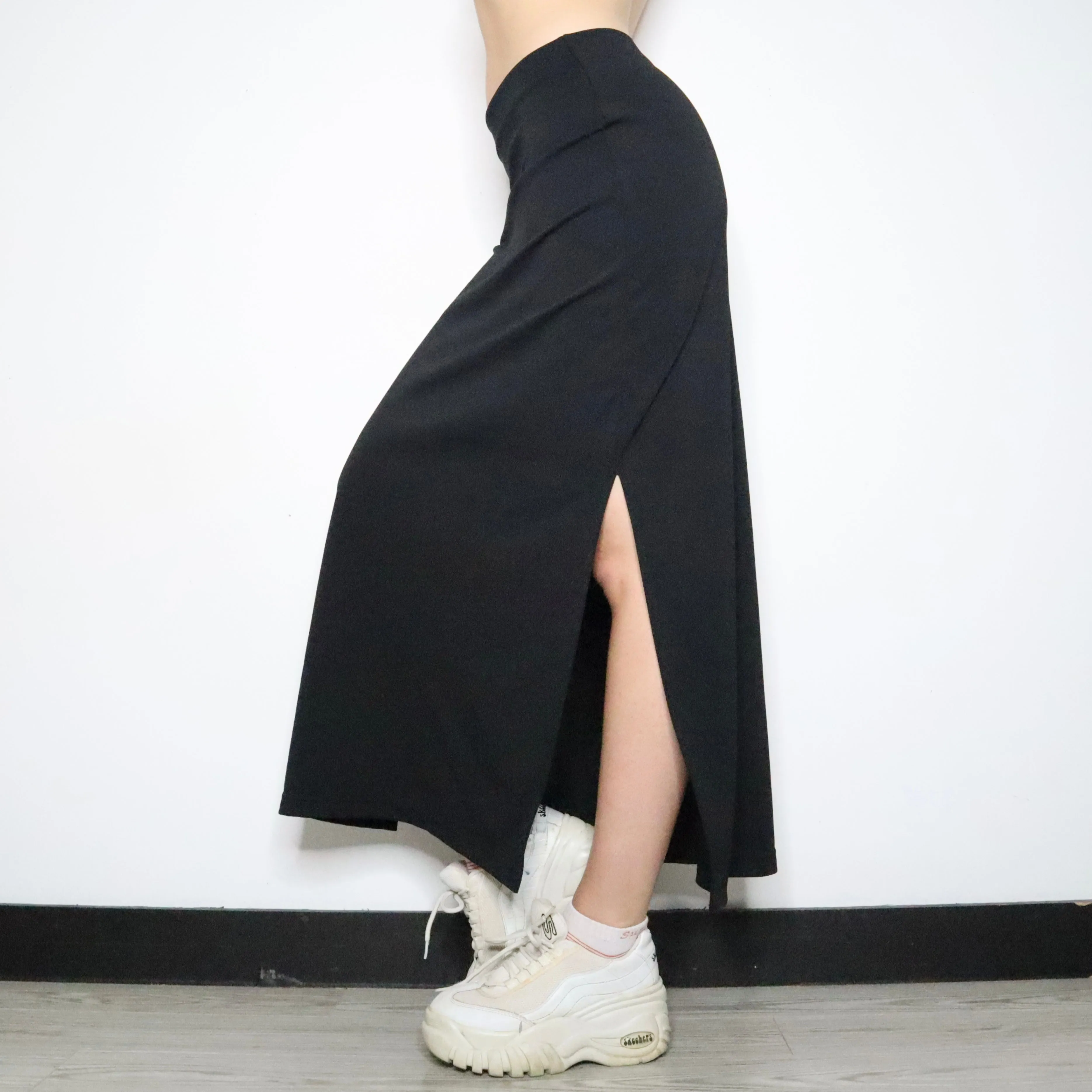 Black Slit Maxi Skirt (Small)