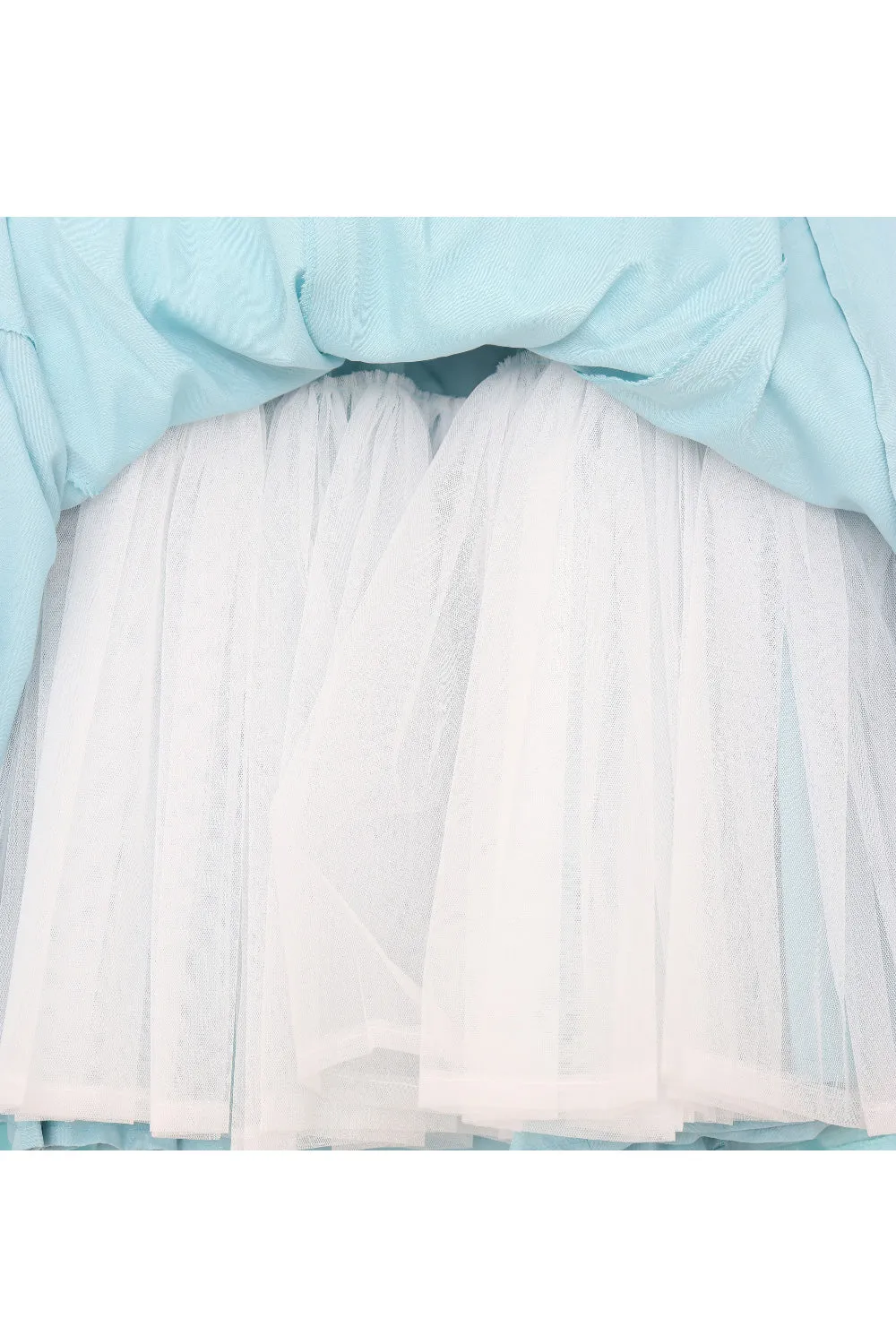 Blue Embroidered Silk Top With Frill Lehenga And Dupatta Set