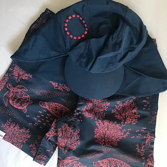 Blue/ fluoro red legionnnaire’s hat