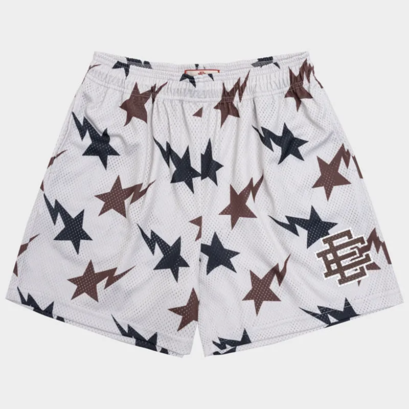 Brandon - Men's Gym Shorts - Floral Print Mesh Basketball Beachwear