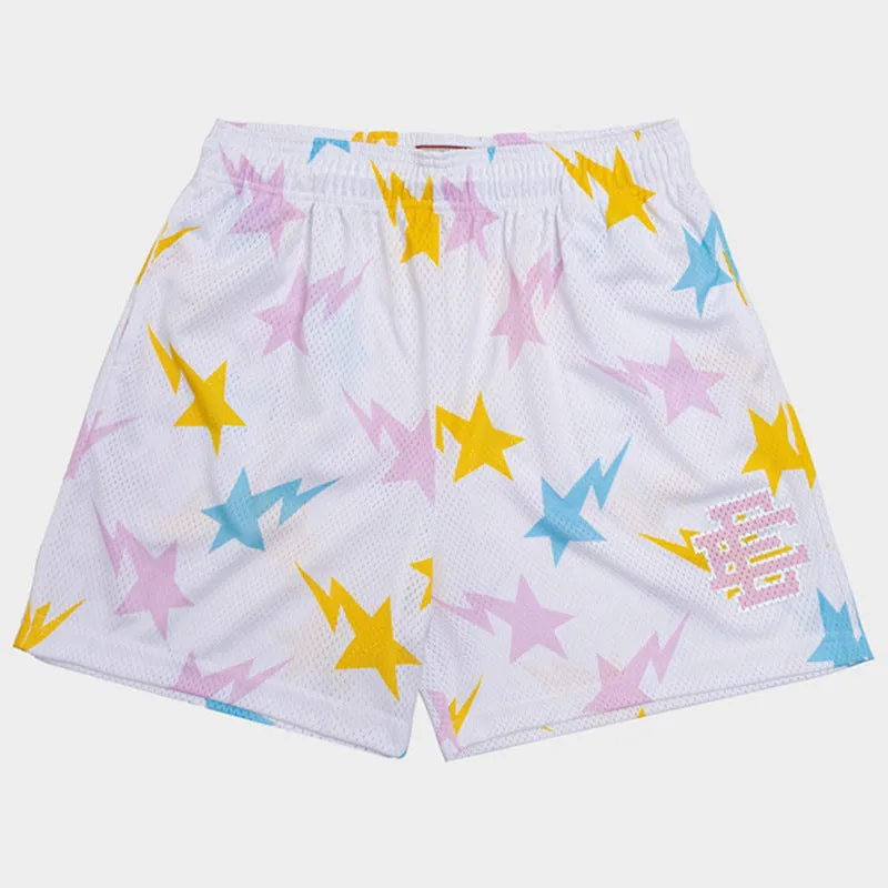 Brandon - Men's Gym Shorts - Floral Print Mesh Basketball Beachwear