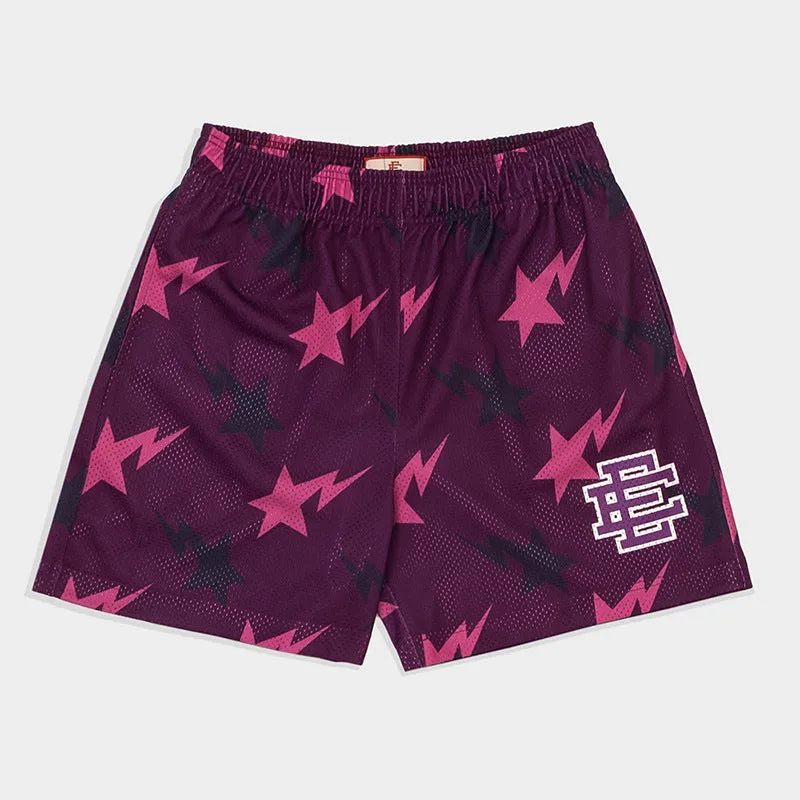 Brandon - Men's Gym Shorts - Floral Print Mesh Basketball Beachwear
