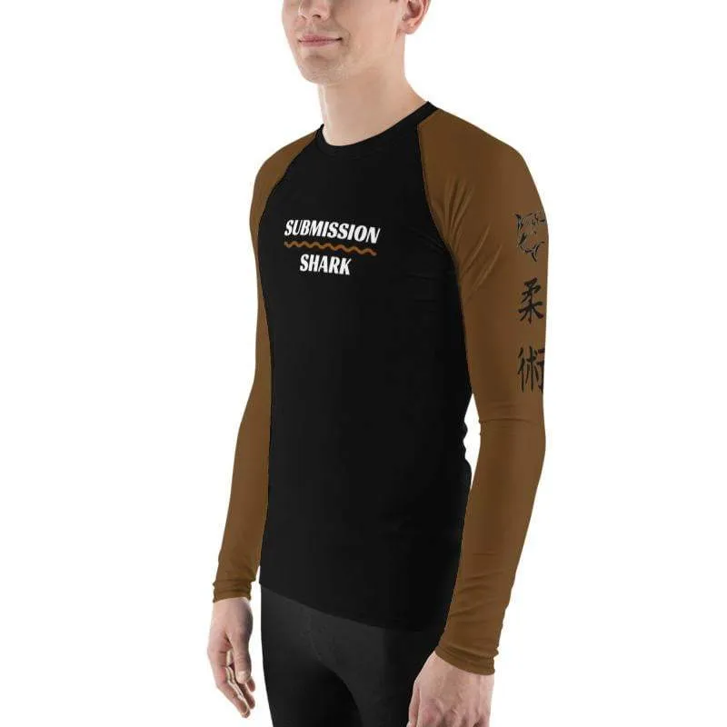 Brown SS Premium Standard ~ Men's BJJ Rash Guard
