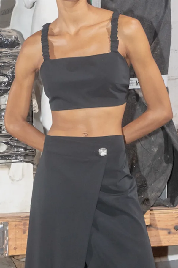 Bungee Strap Bralette in Black