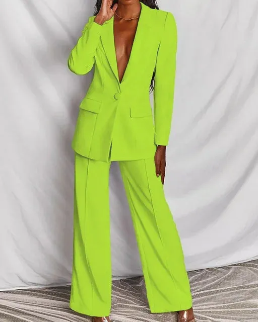 Casual Long Sleeves Blazer Sets