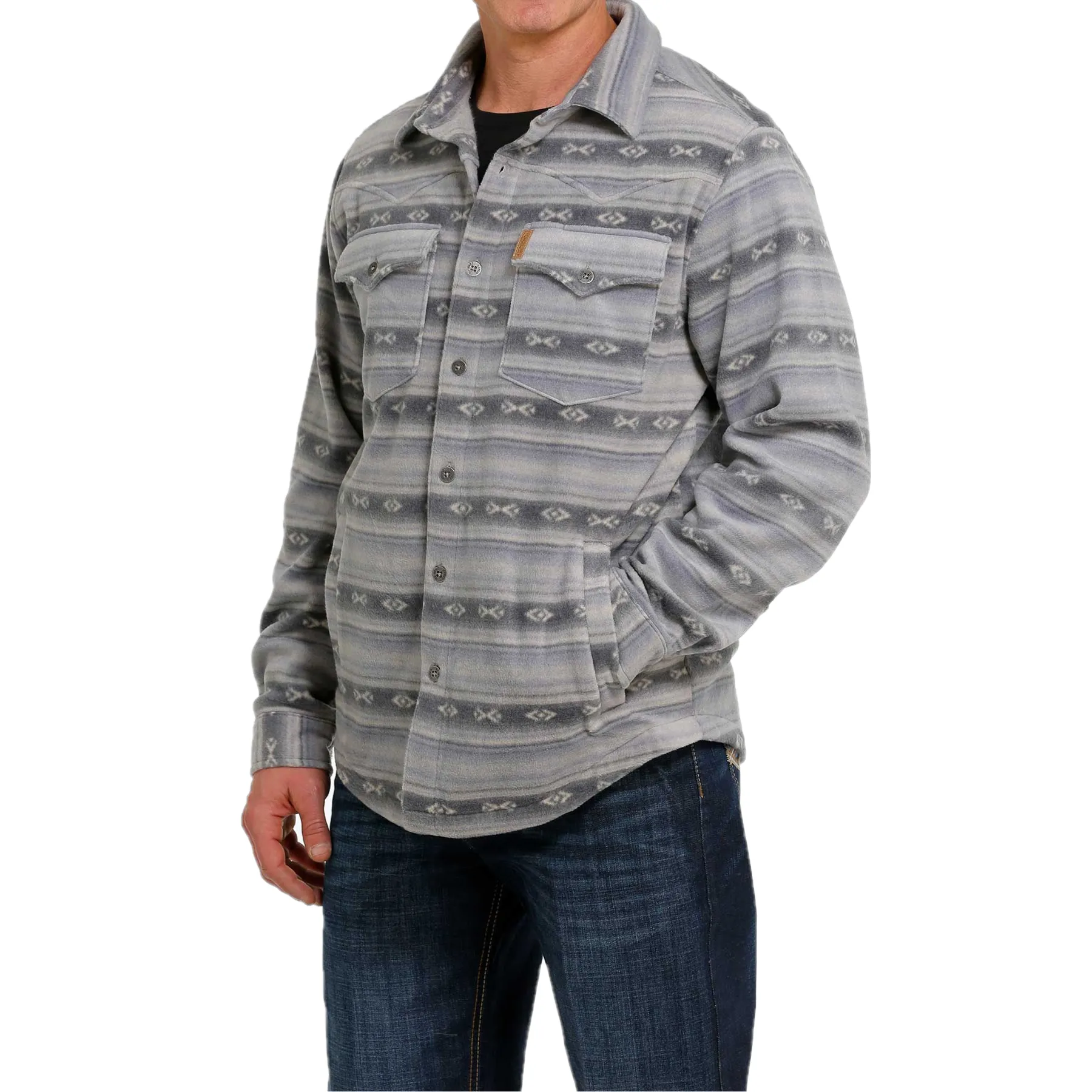 Cinch® Men's Aztec Printed Blue Fleece Shirt Jacket MWJ1580001