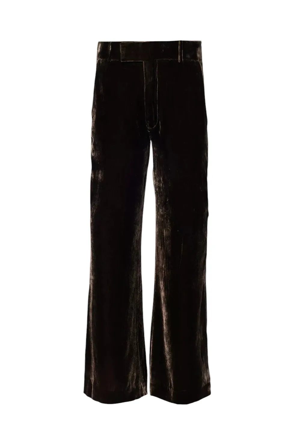 Crop Flare Velvet Trouser - Espresso