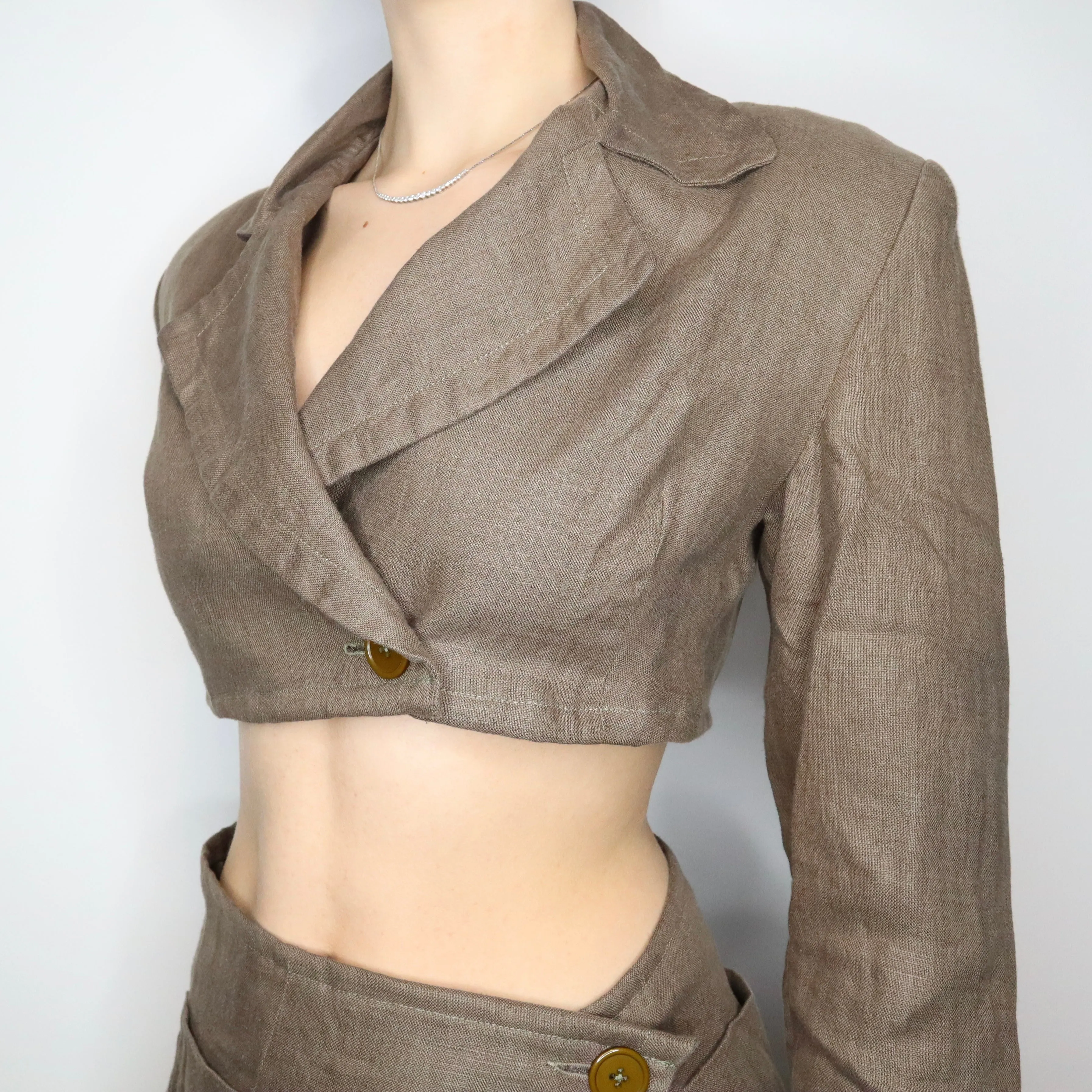 Cropped Blazer and Skirt Set (Medium)
