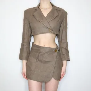 Cropped Blazer and Skirt Set (Medium)