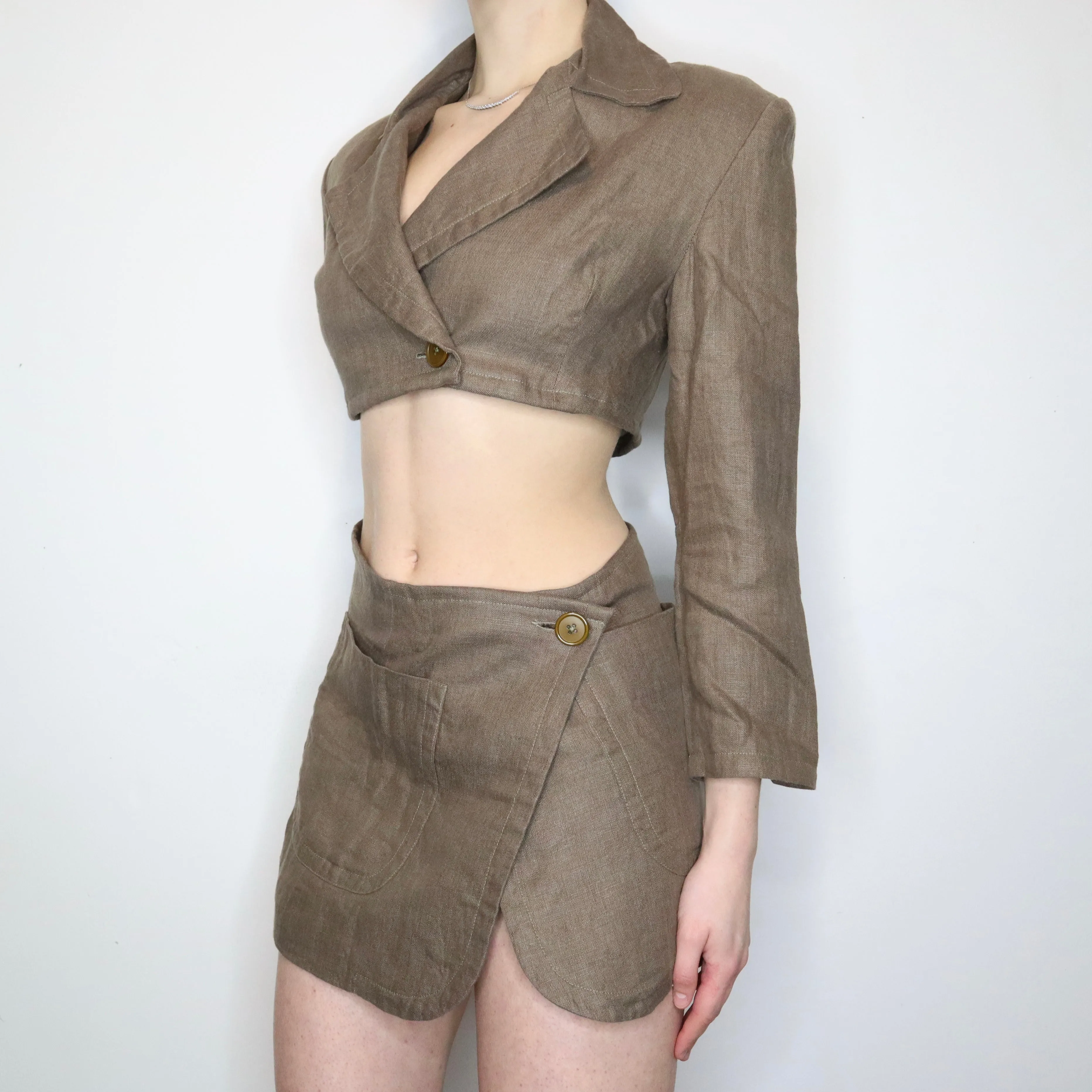 Cropped Blazer and Skirt Set (Medium)