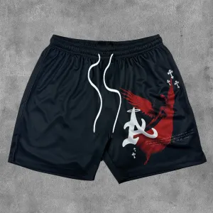 Cross Angel Faith Print Mesh Shorts