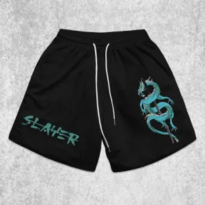 dragon Graphic mesh shorts