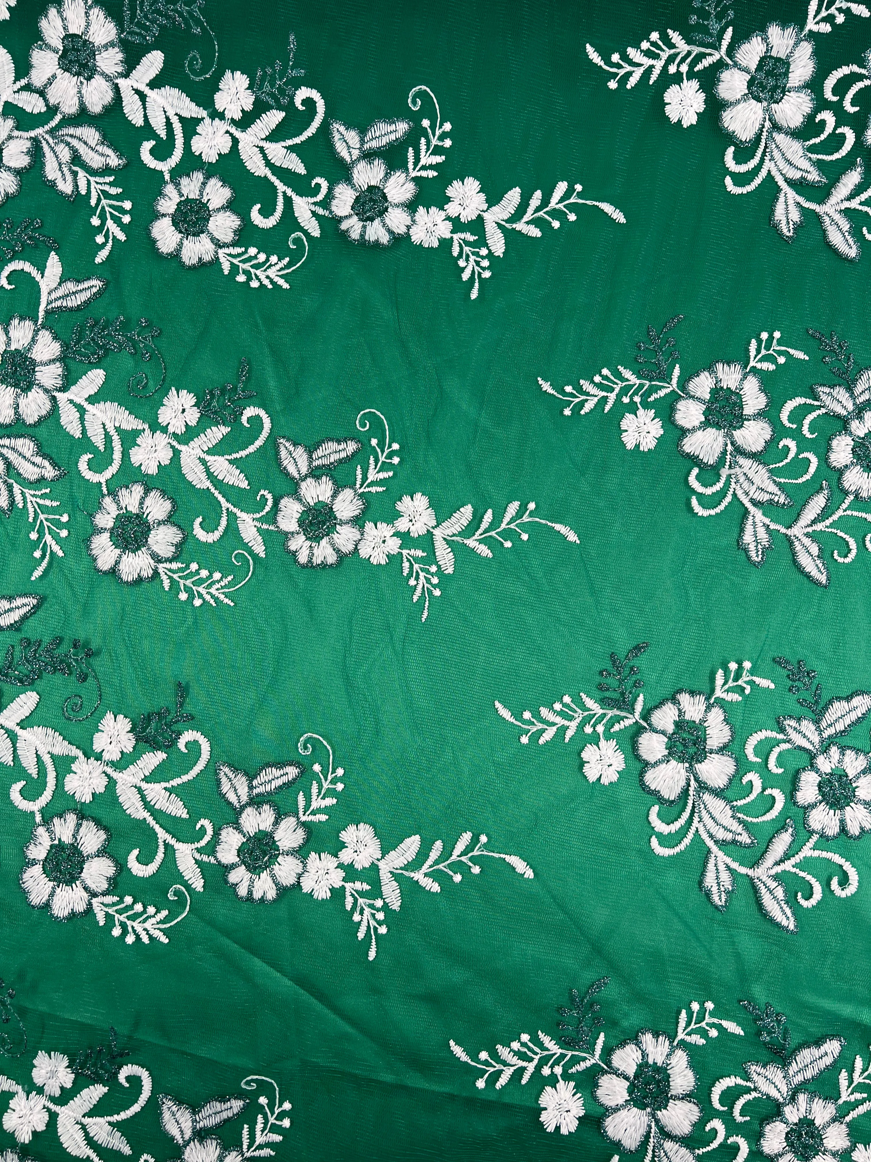 Embroidered Lace - Teal - 150cm