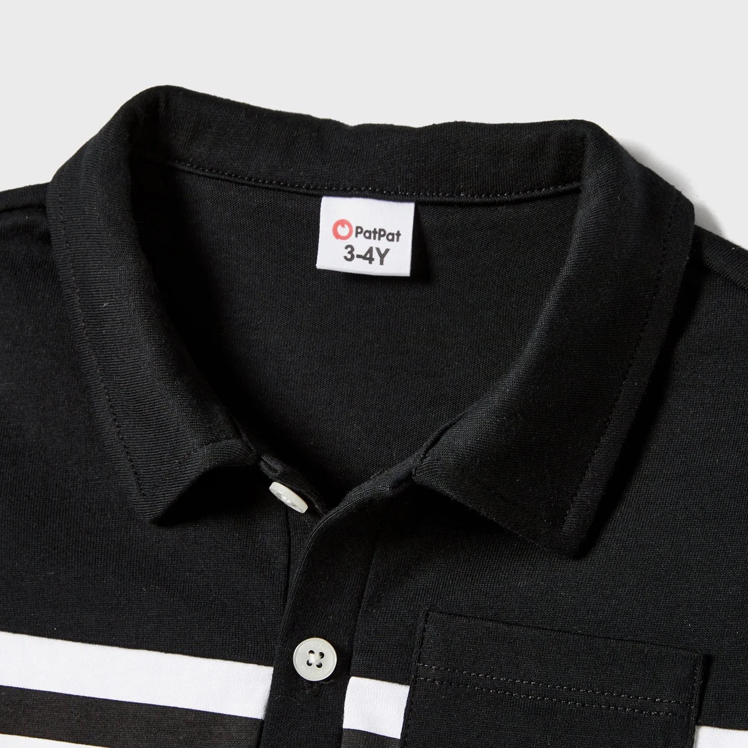 Family Matching black  dot dresses and Long-sleeve Colorblock Tops Sets
