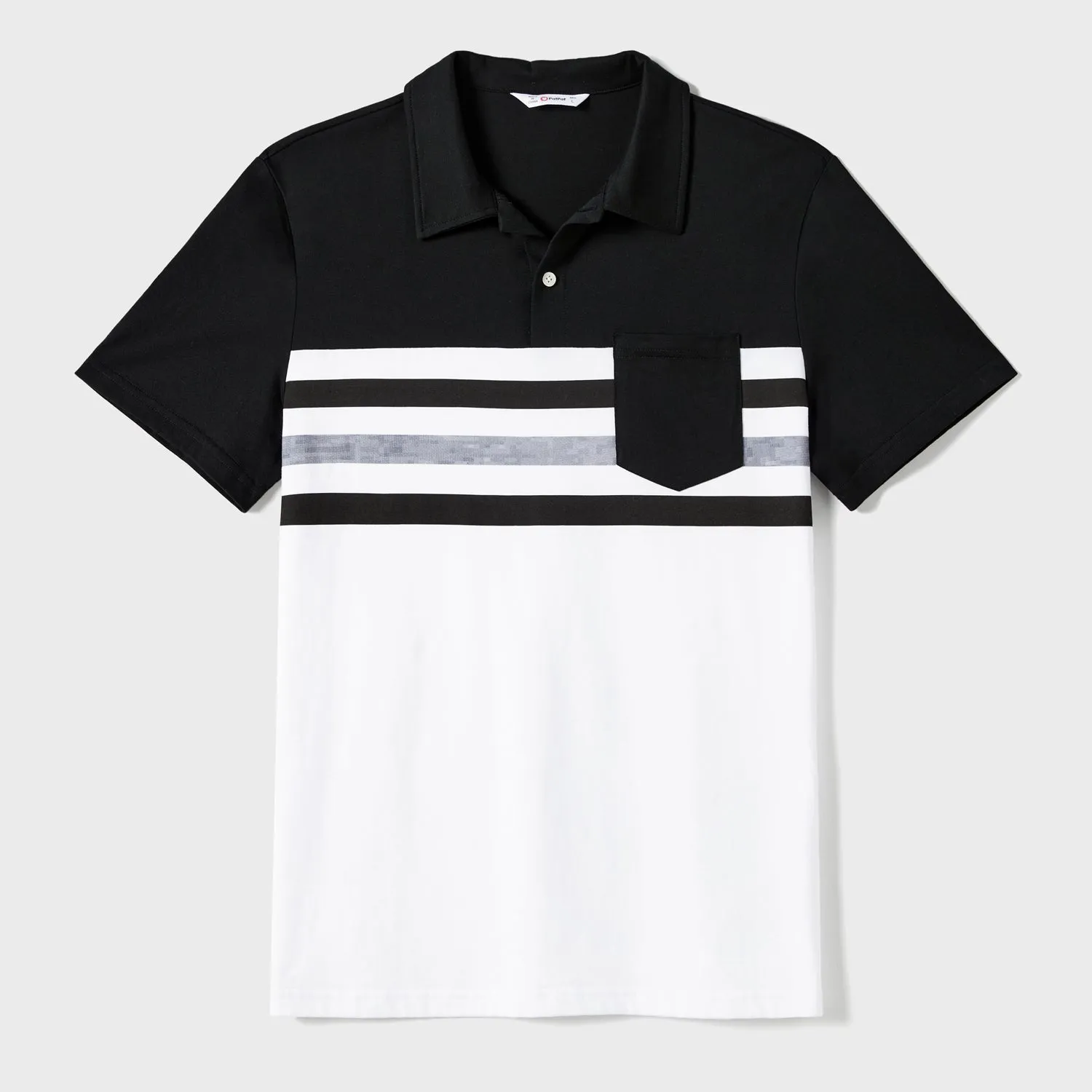 Family Matching black  dot dresses and Long-sleeve Colorblock Tops Sets
