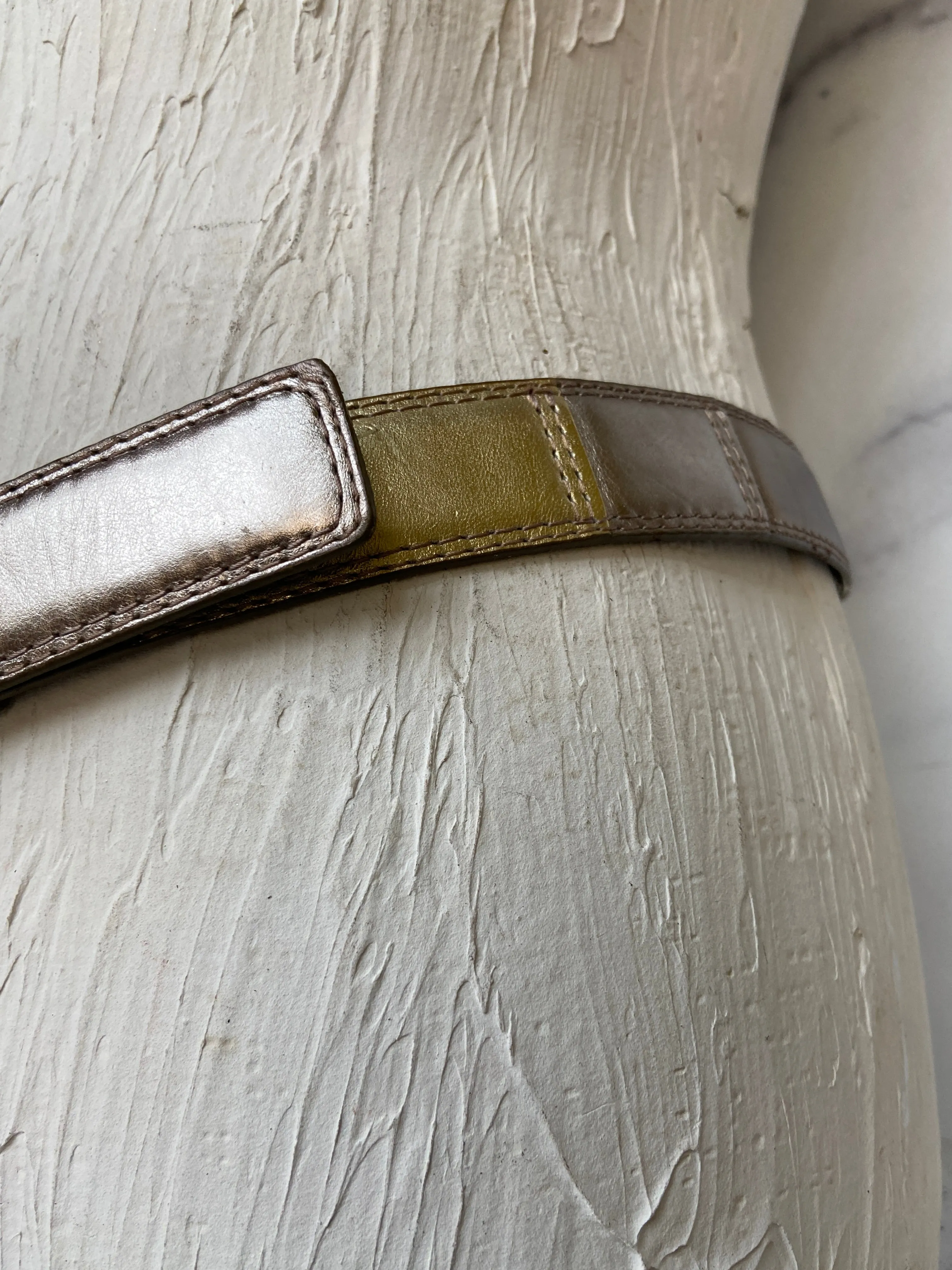 Fossil Genuine Leather Metallic Gradient Belt