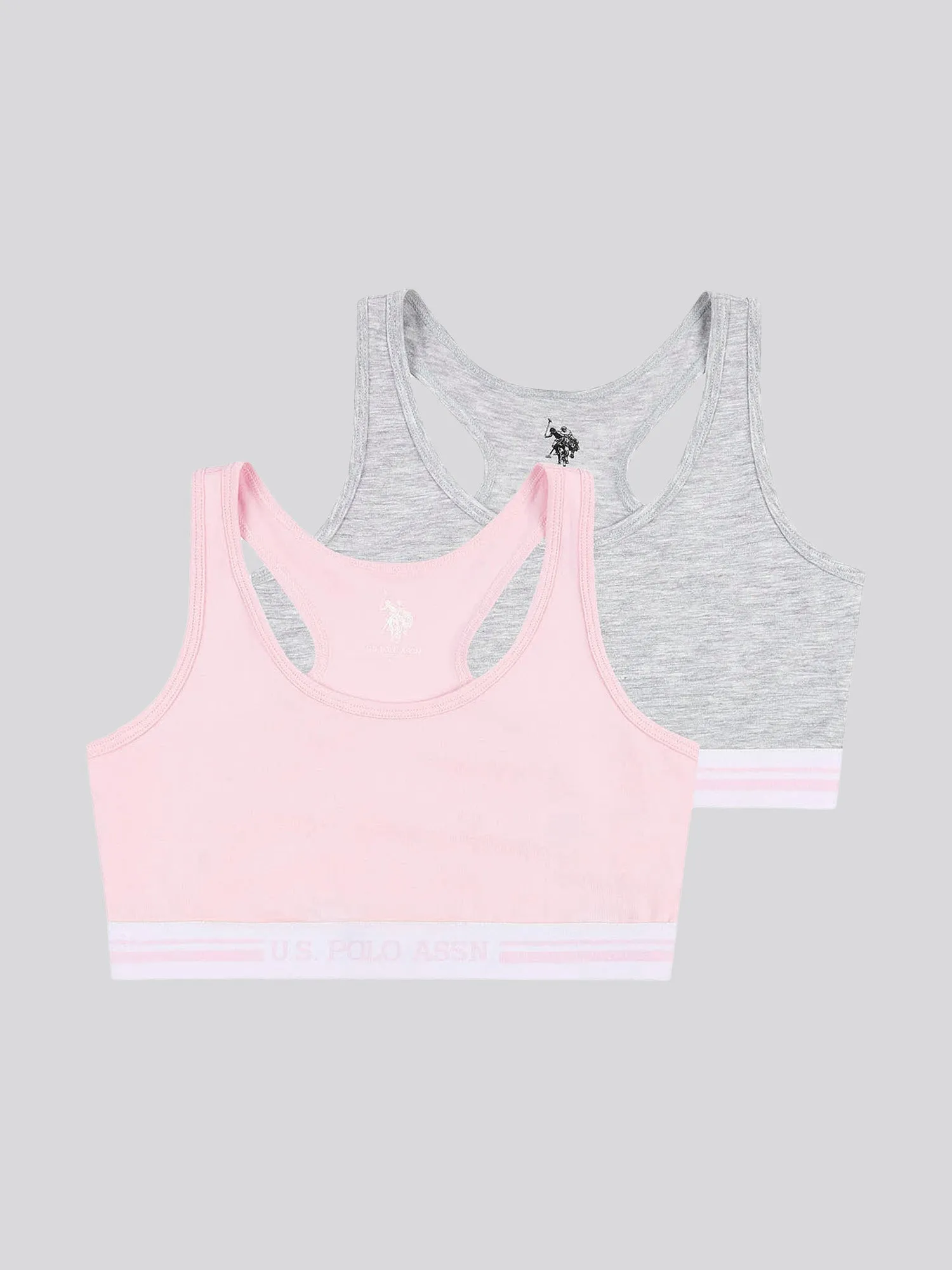 Girls 2 Pack Crop Tops in Pink