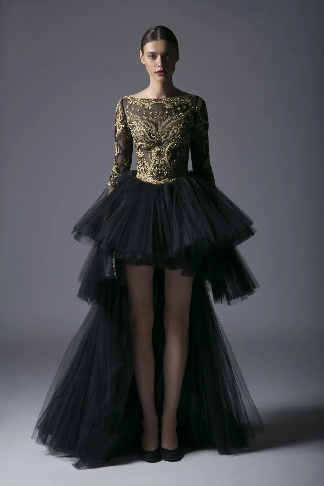 GOLD EMBROIDERED DRESS
