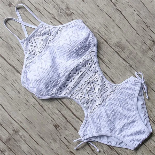 Halter 1 Piece Siamese Swimsuit Women Sexy Swimwear