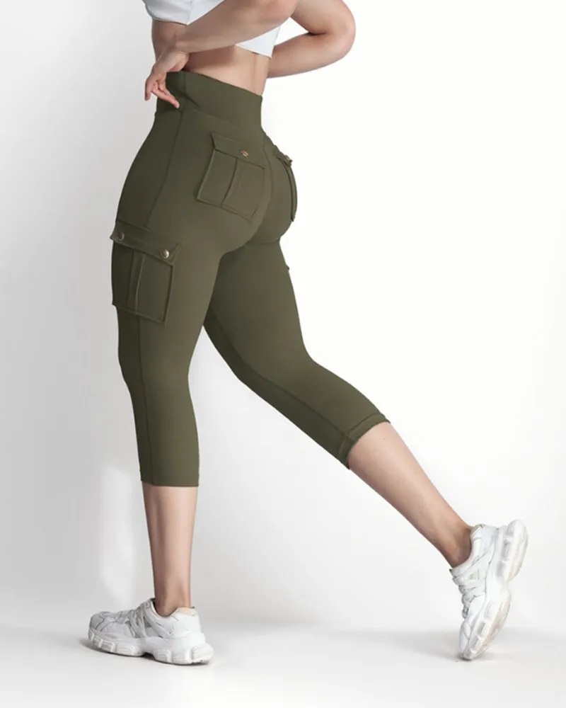 High waist pocket overalls
