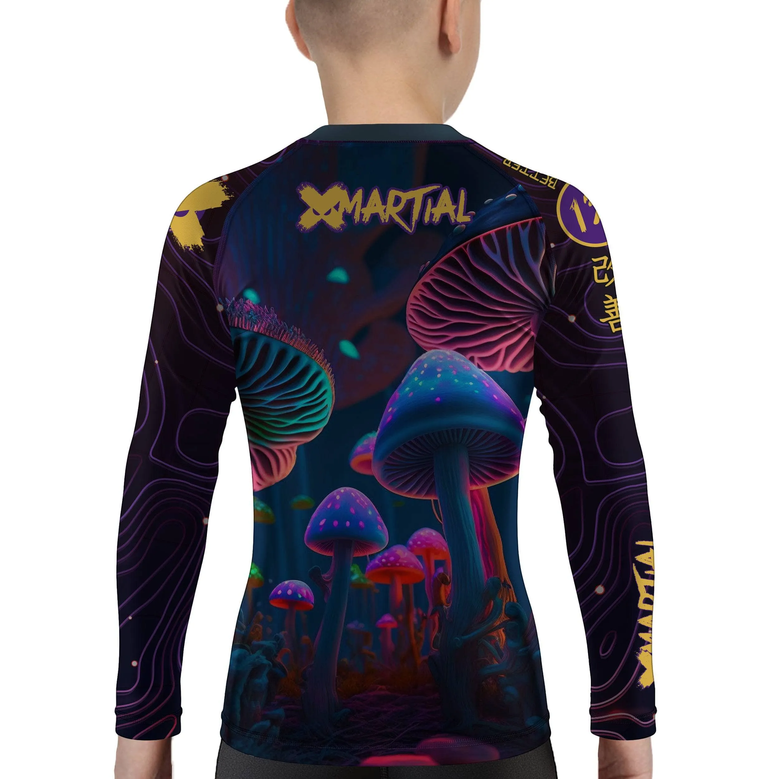 Indigo Mushroom Kids BJJ Rash Guard