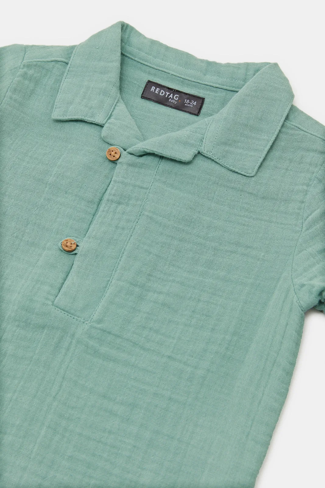 Infant Boys Teal Polo Shirt And Pants Casual Set (2 Piece)