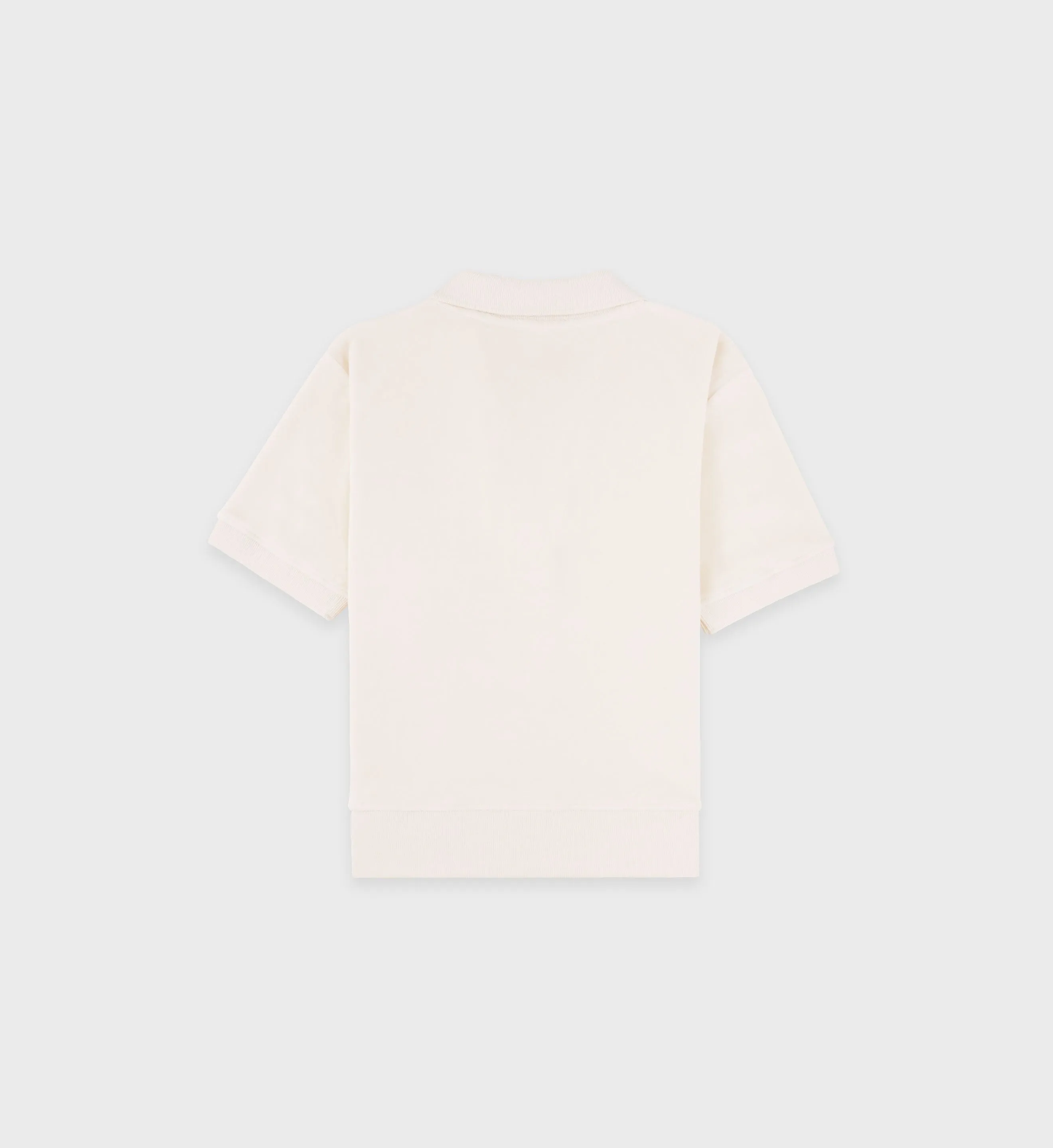 Italic Logo Velour Polo - Cream/Navy