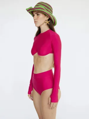 Joana - High Rise Moderate Coverage Swim Bottom | Magenta