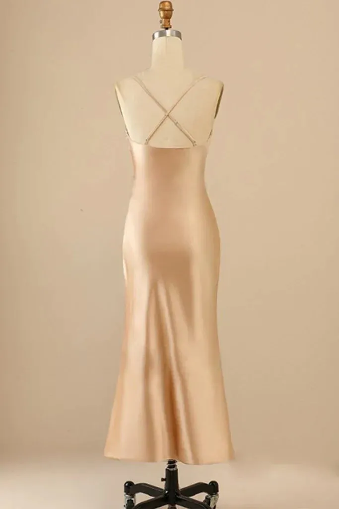 Julissa Spaghetti Straps Trumpet/Mermaid Natural Waist Sleeveless Taffeta Bridesmaid Dresses