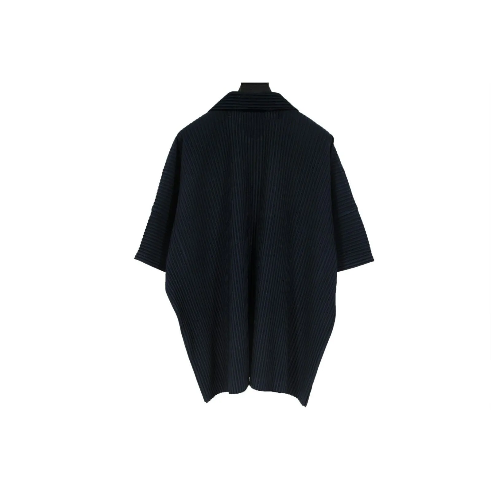 July Button Down Shirt US 2  Navy Blue Pleated