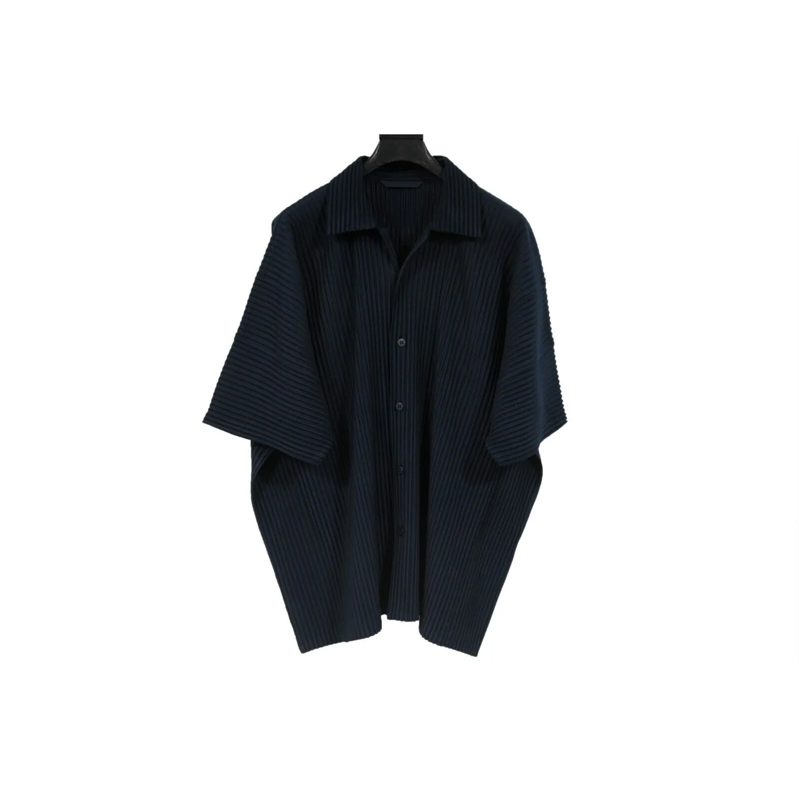 July Button Down Shirt US 2  Navy Blue Pleated