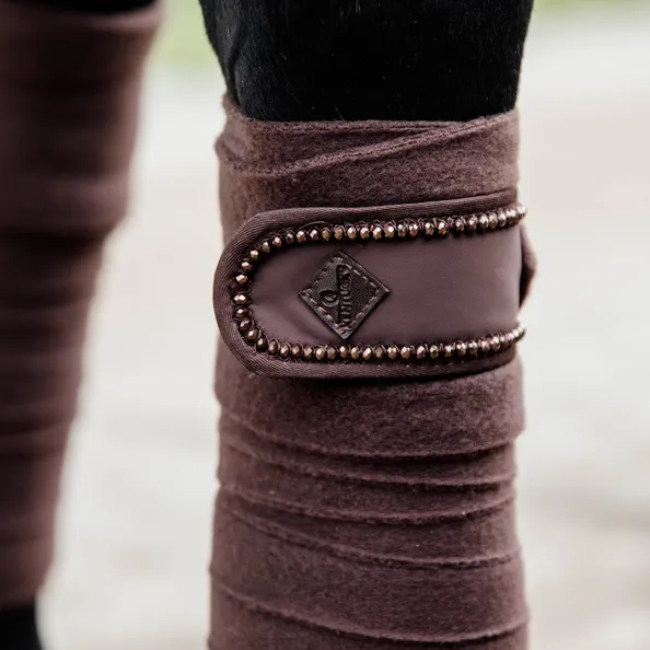 Kentucky Horsewear Polar Fleece Bandage Pearls, Brown, Full