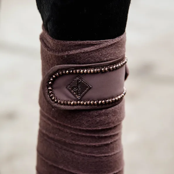 Kentucky Horsewear Polar Fleece Bandage Pearls, Brown, Full