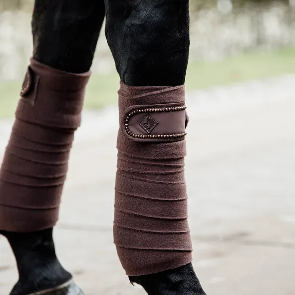 Kentucky Horsewear Polar Fleece Bandage Pearls, Brown, Full