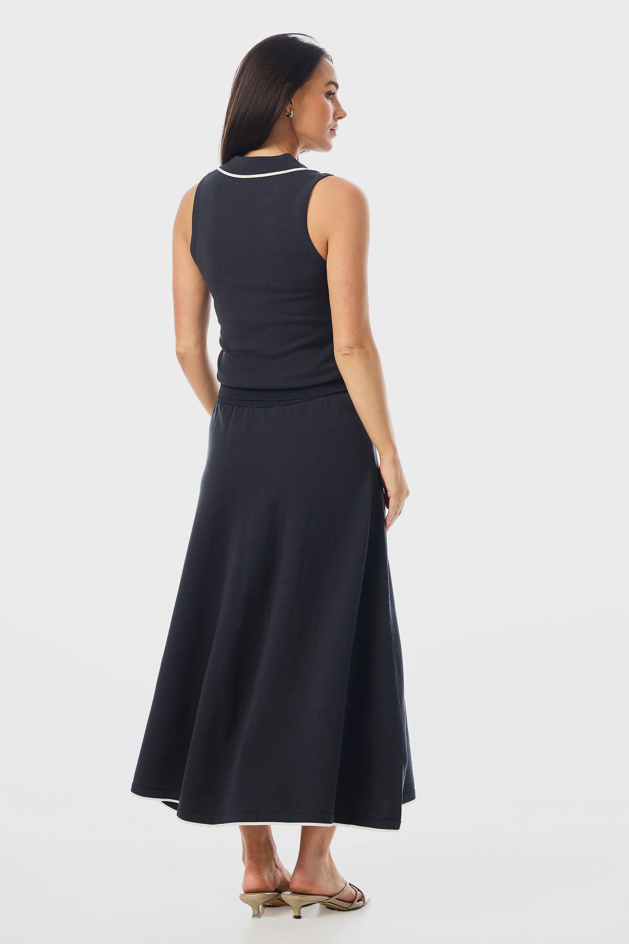 Knit Midi Skirt - Charcoal
