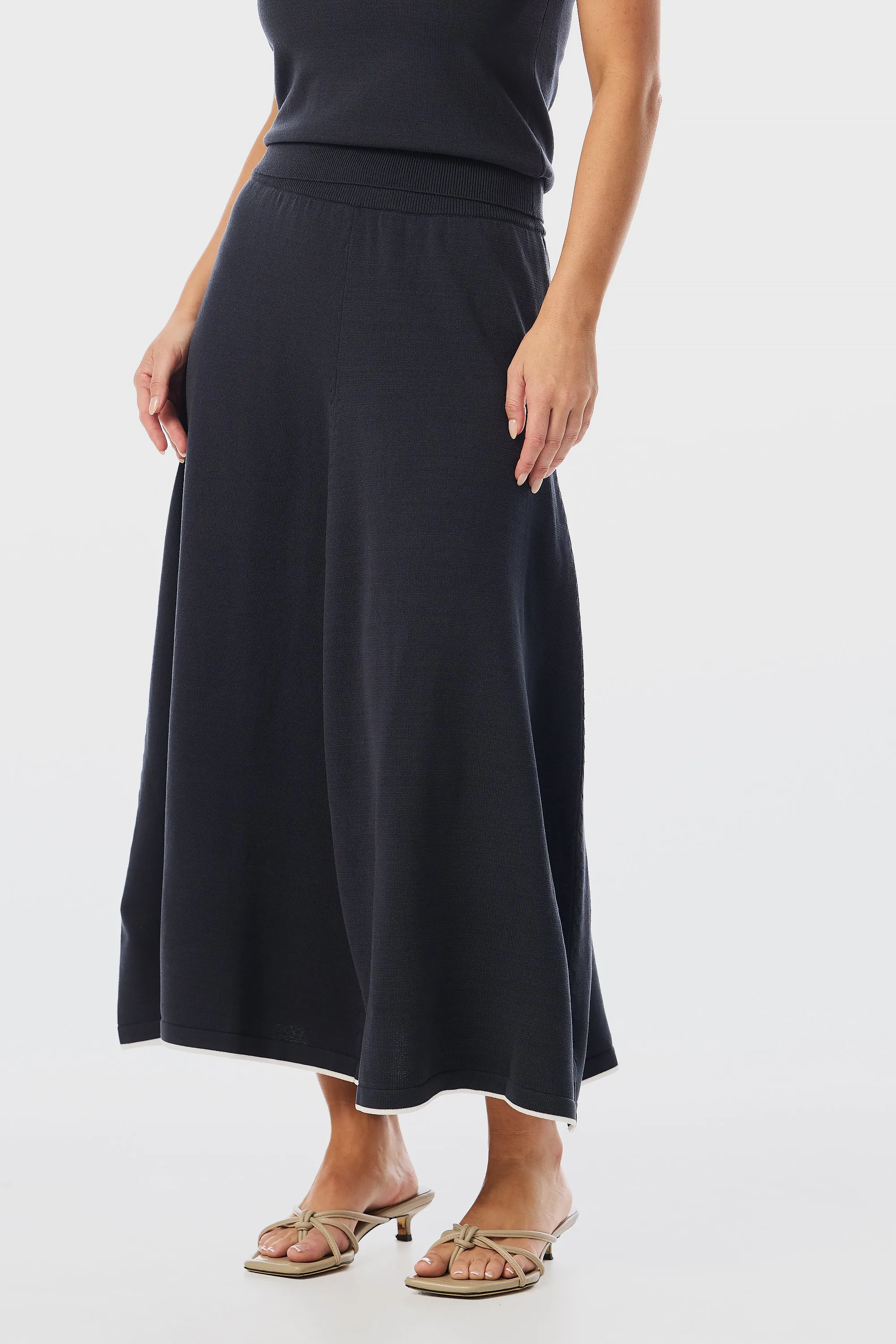Knit Midi Skirt - Charcoal