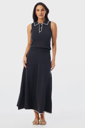 Knit Midi Skirt - Charcoal