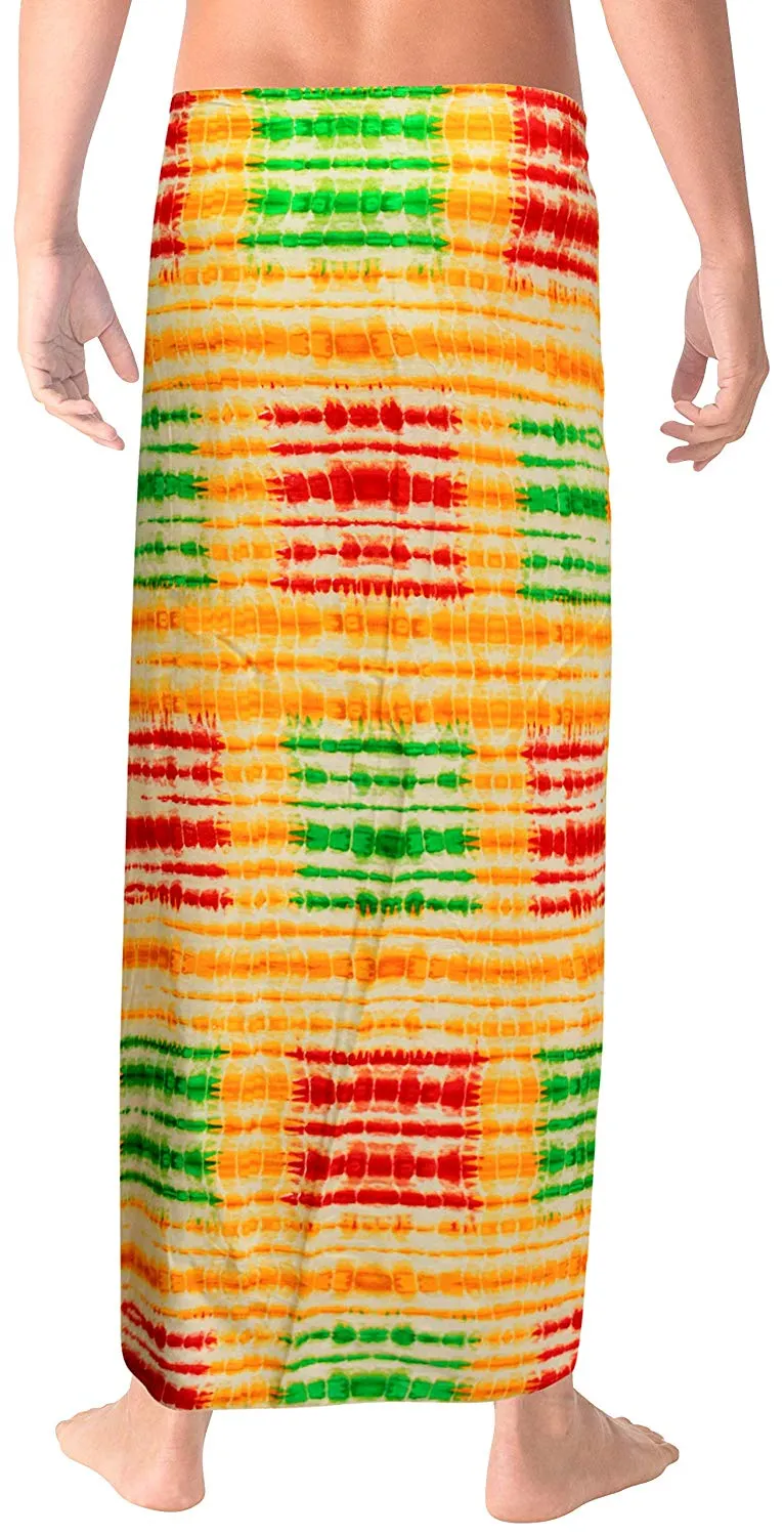 LA LEELA Authentic Rayon Mens Lightweight Beach Towel Swimwear Hawaiian Wrap Pareo Sarong