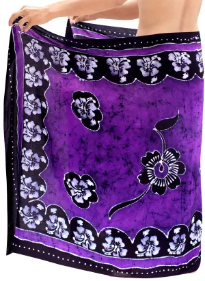 La Leela Men's Hawaiian Beach Wrap Sheer Sarong Swimming Bathing Suit Towel Beachwear Swim Pareo Cover up Long 72"X42"  Purple 137333