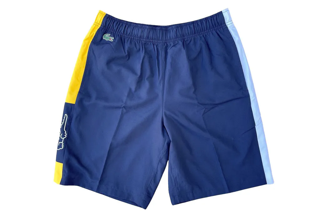 Lacoste SPORT Light Colorblock Shorts (Navy Blue/Yellow)