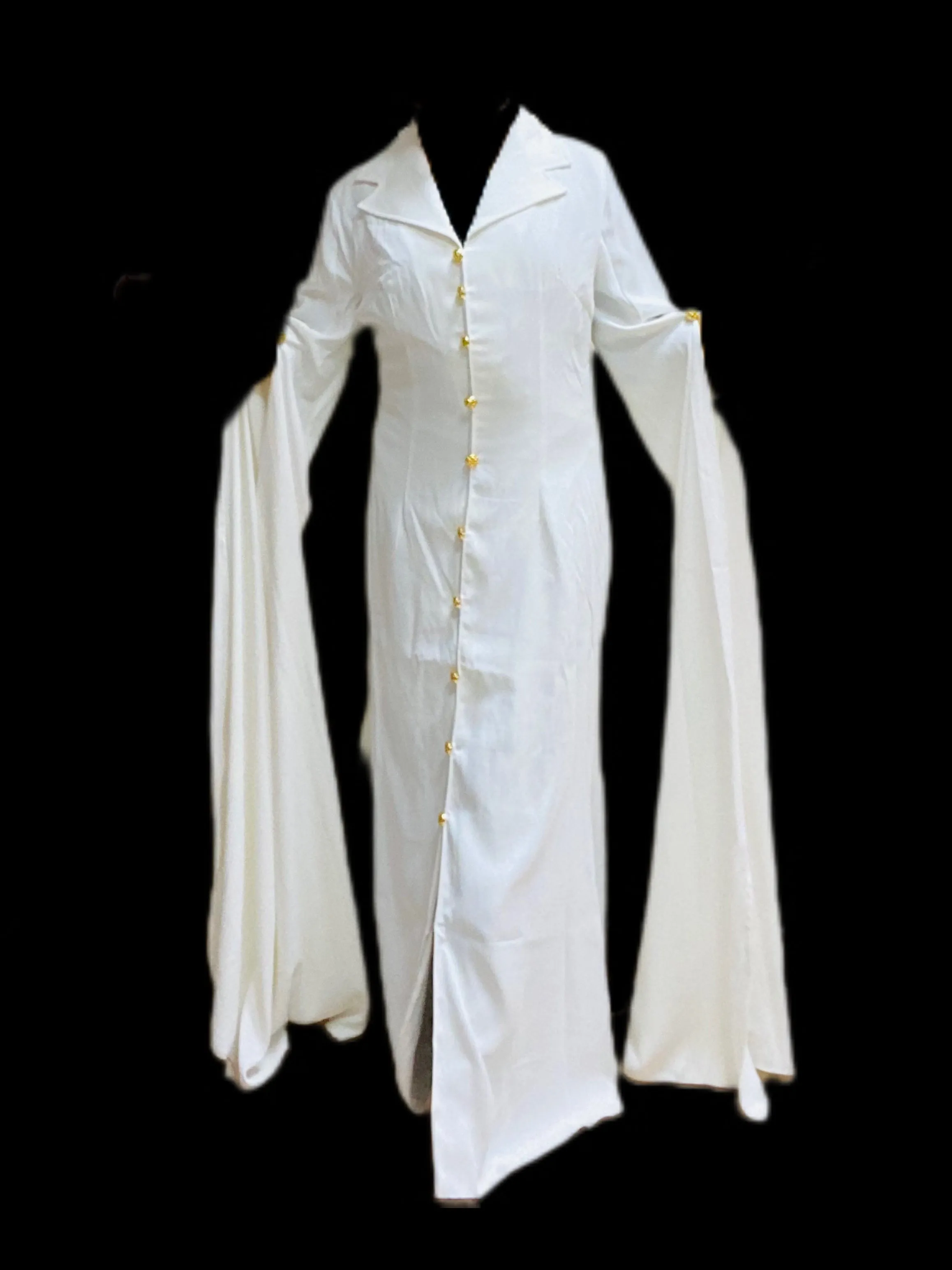 Latest Unique White Long Sleeve Wedding Dresses  High Collar Bridal Gowns Party Wear Size -L (S4711119 29)