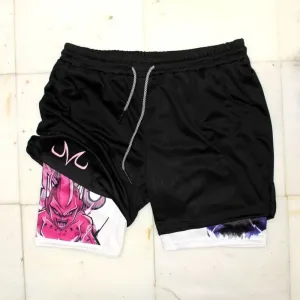 Majin Buu Black and White Mesh Gym Shorts