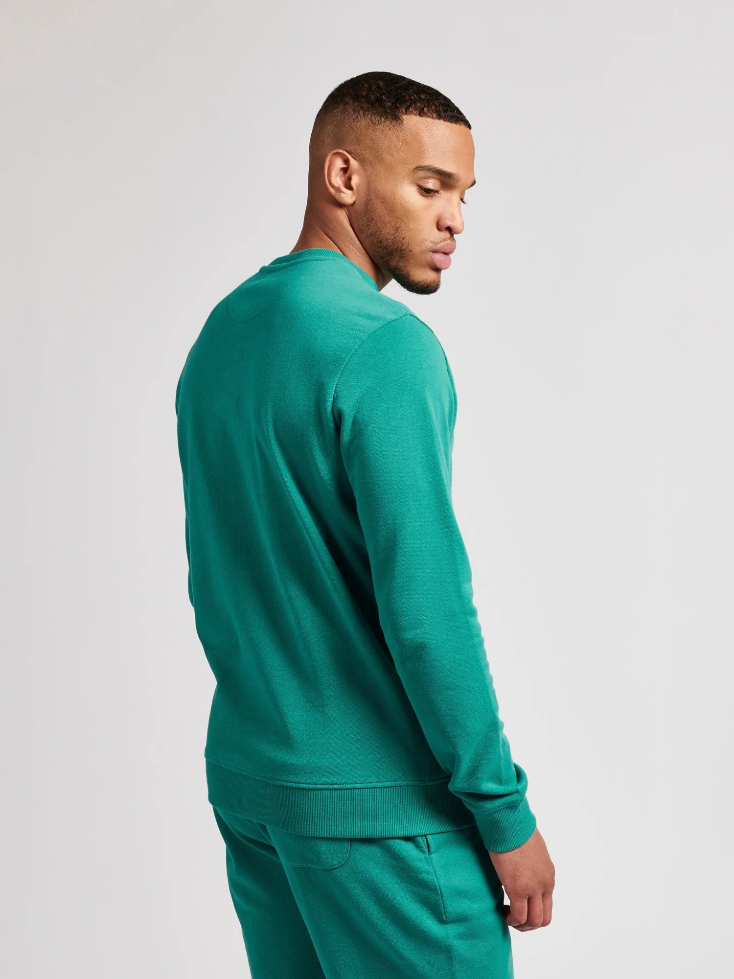 Mens Block Flag Graphic Crew Neck Sweatshirt in Ivy